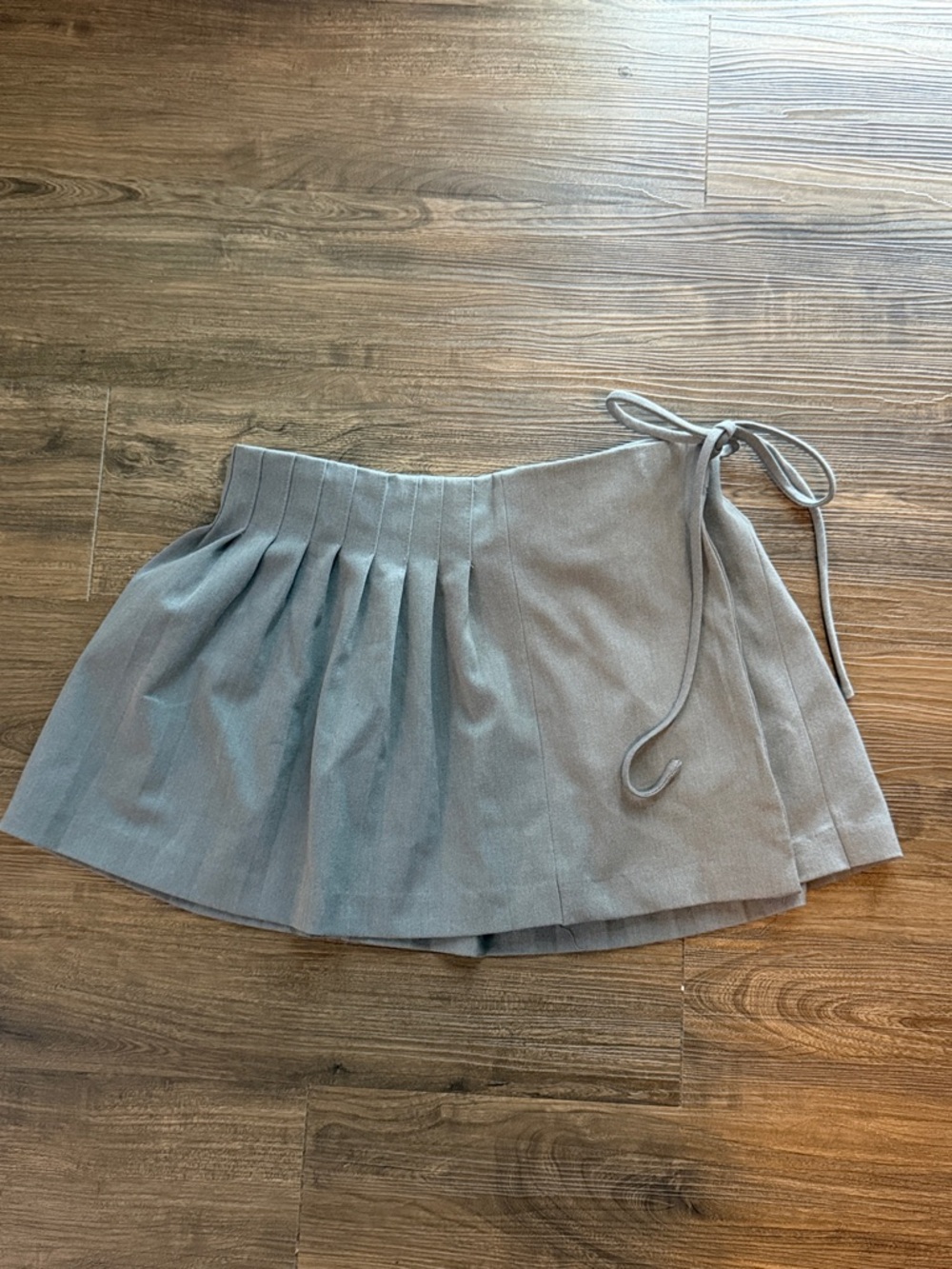 Forever 21 Light Gray Pleated Wrap Skirt